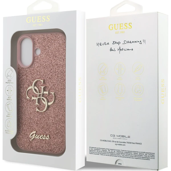 Guess-PU-Fixed-Glitter-4G-Metal-Logo-kryt-iPhone-17-ruzovy