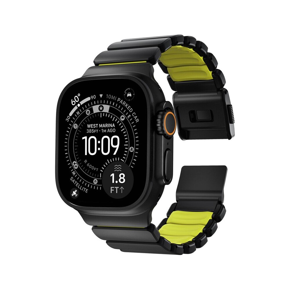 Nomad-Stratos-Band-FKM-reminek-Apple-Watch-45-46-49mm-Black-Titanium-Volt