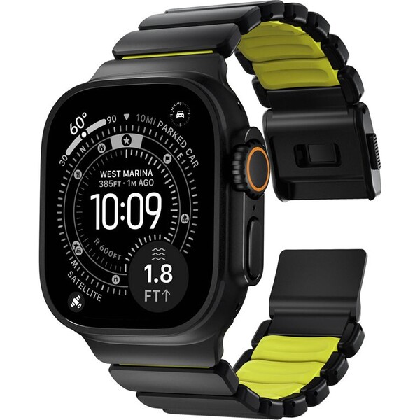 Nomad-Stratos-Band-FKM-reminek-Apple-Watch-45-46-49mm-Black-Titanium-Volt