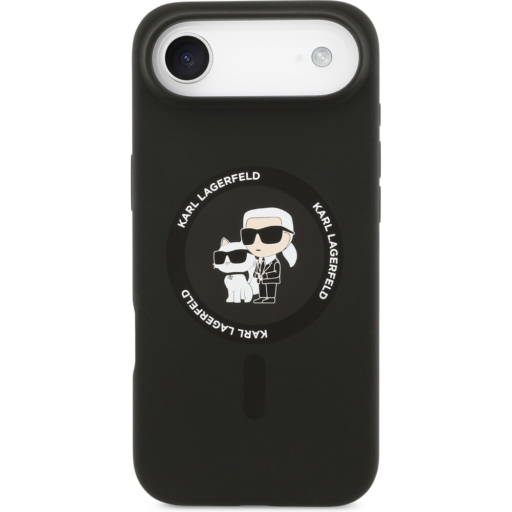 Karl-Lagerfeld-Liquid-Silicone-Karl-and-Choupette-MagSafe-kryt-iPhone-Air-cerny