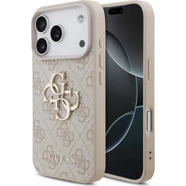 Guess-PU-4G-Metal-Logo-kryt-iPhone-17-Pro-ruzovy