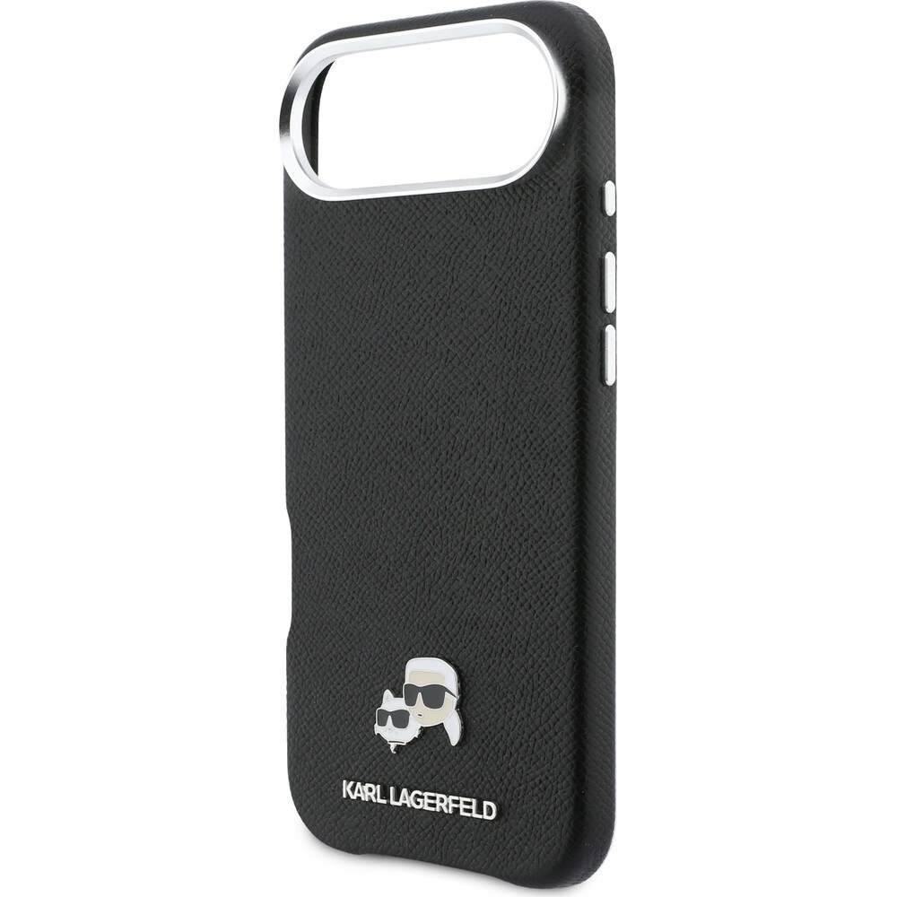 Karl-Lagerfeld-PU-Karl-and-Choupette-Heads-Pins-MagSafe-kryt-iPhone-Air-cerny