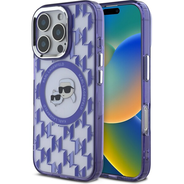 Karl-Lagerfeld-IML-Monogram-K-CH-Heads-MagSafe-kryt-pro-iPhone-16-Pro-Max-fialovy
