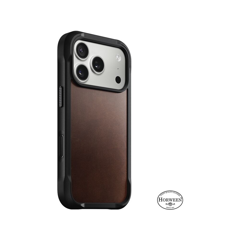 Nomad-Rugged-Leather-Case-Horween-MagSafe-kozeny-kryt-iPhone-17-Pro-Rustic-Brown