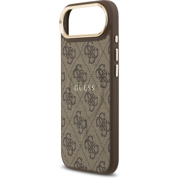 Guess-PU-Leather-4G-Gold-Frame-MagSafe-kryt-iPhone-Air-hnedy