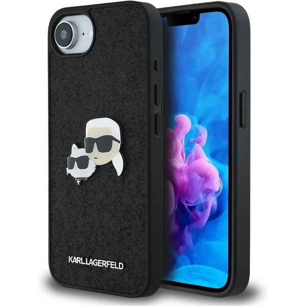 Karl-Lagerfeld-Fixed-Glitter-Metal-K-CH-kryt-iPhone-17e-16e-cerny
