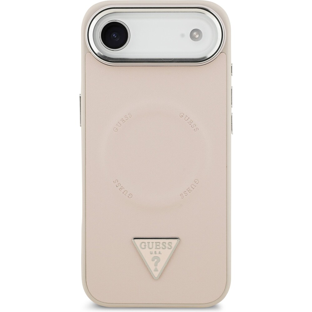 Guess-PU-Leather-Triangle-Logo-MagSafe-kryt-iPhone-Air-ruzovy