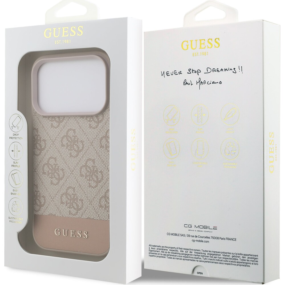 Guess-PU-4G-Stripe-Zadni-Kryt-pro-iPhone-17-Pro-ruzovy