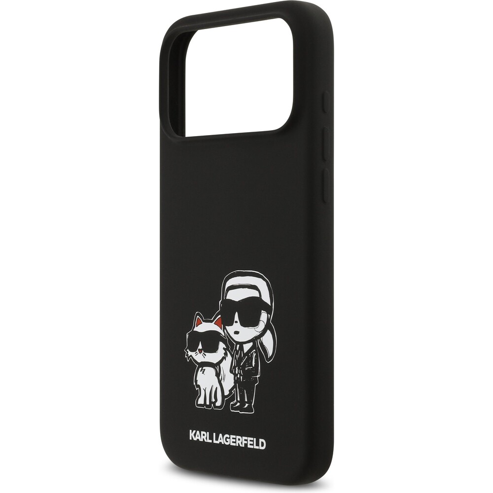 Karl-Lagerfeld-Liquid-Silicone-K-CH-Sketch-MagSafe-kryt-iPhone-17-Pro-Max-cerny