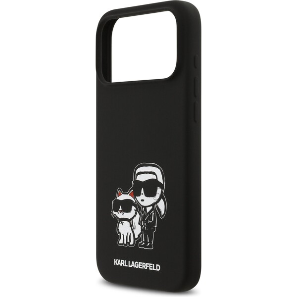 Karl-Lagerfeld-Liquid-Silicone-K-CH-Sketch-MagSafe-kryt-iPhone-17-Pro-Max-cerny