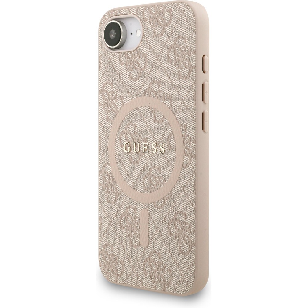 Guess-PU-Leather-4G-Colored-Ring-Strap-MagSafe-kryt-iPhone-17e-16e-ruzovy