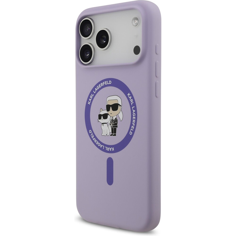 Karl-Lagerfeld-Liquid-Silicone-Karl-and-Choupette-MagSafe-kryt-iPhone-17-Pro-Max-fialovy