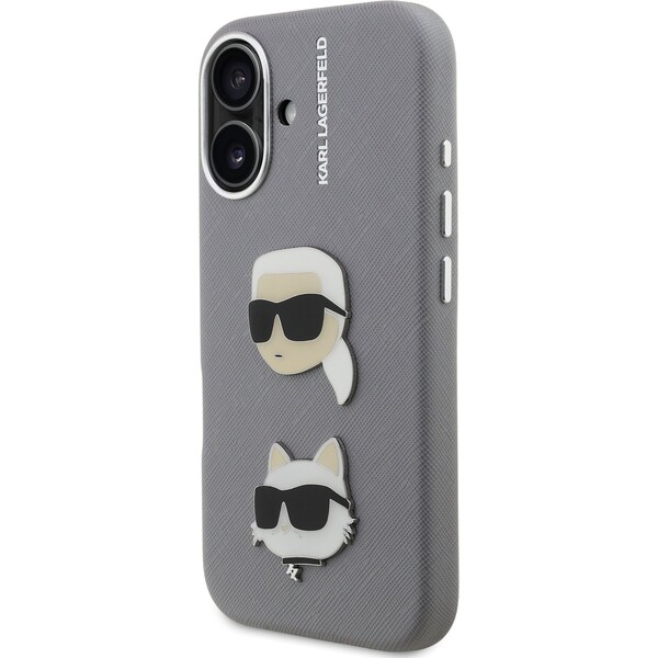 Karl-Lagerfeld-Grained-PU-K-CH-Heads-kryt-iPhone-16-sedy