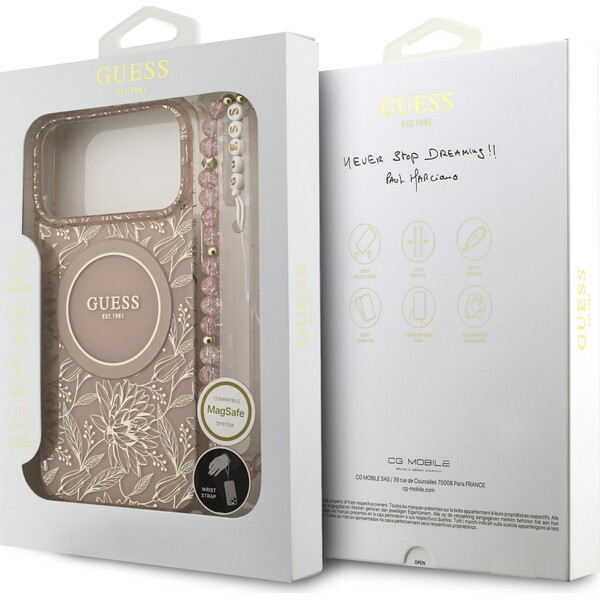 Guess-IML-Flowers-Allover-Strap-MagSafe-kryt-iPhone-17-Pro-Max-ruzovy