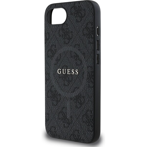 Guess-PU-Leather-4G-Colored-Ring-MagSafe-kryt-iPhone-17e-16e-cerny