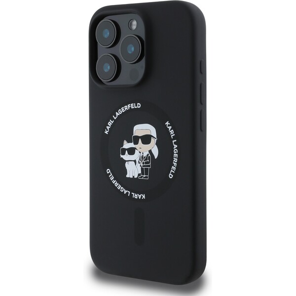 Karl-Lagerfeld-Liquid-Silicone-Karl-and-Choupette-MagSafe-kryt-iPhone-16-Pro-cerny