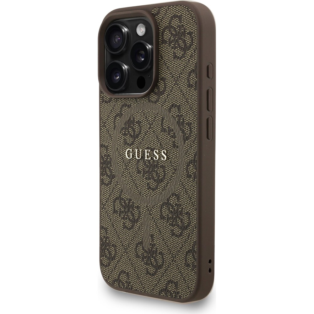 Guess-PU-Leather-4G-Colored-Ring-Strap-MagSafe-kryt-iPhone-16-Pro-hnedy
