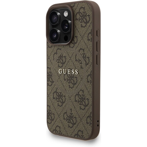 Guess-PU-Leather-4G-Colored-Ring-Strap-MagSafe-kryt-iPhone-16-Pro-hnedy