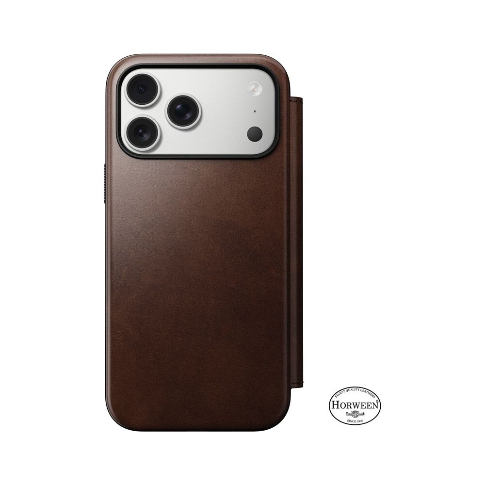 Nomad-Modern-Leather-Folio-Horween-MagSafe-kozene-pouzdro-iPhone-17-Pro-Max-Rustic-Brown