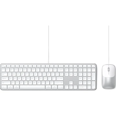 Satechi Slim CLX3 Wired Combo klávesnice a myš (US English) stříbrná