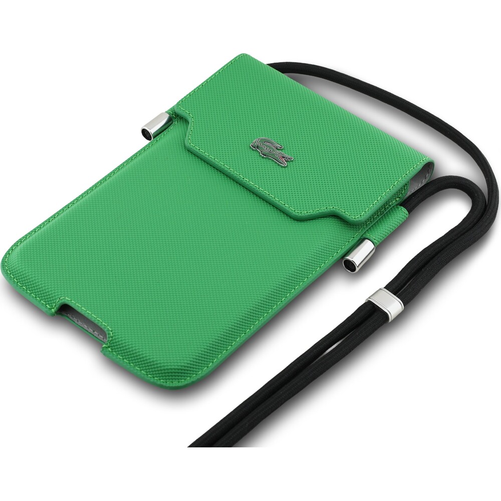 Lacoste-PVC-Iconic-Petit-Pique-Metal-Logo-kapsa-na-telefon-XL-zelena