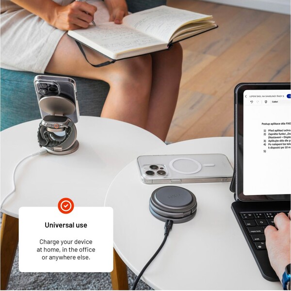 FIXED-MagPowerstation-Round-3v1-MagSafe-nabijecka-15W-5W-5W-seda