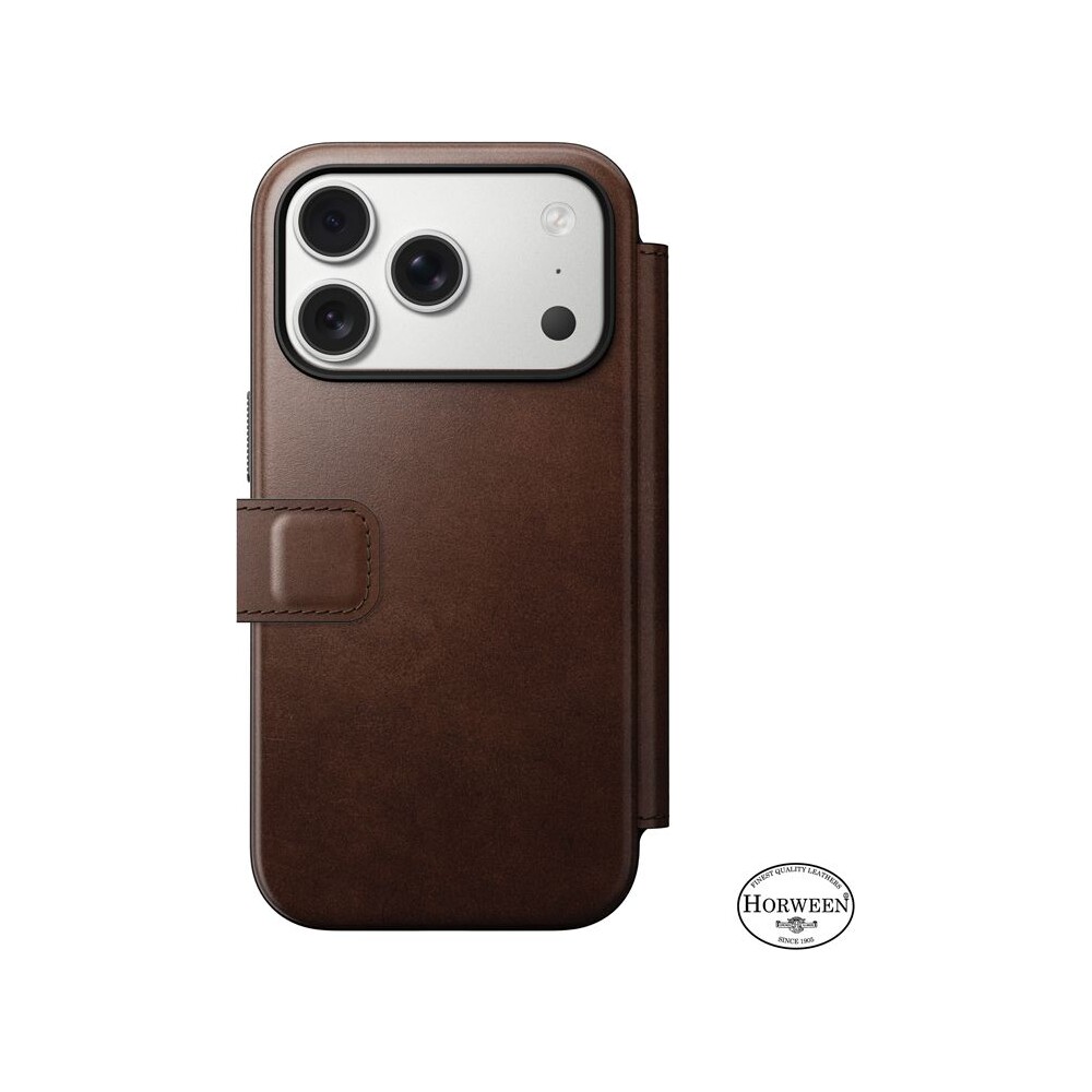 Nomad-Modern-Leather-Folio-Horween-MagSafe-kozene-pouzdro-iPhone-17-Pro-Rustic-Brown