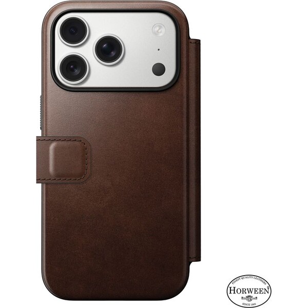 Nomad-Modern-Leather-Folio-Horween-MagSafe-kozene-pouzdro-iPhone-17-Pro-Rustic-Brown
