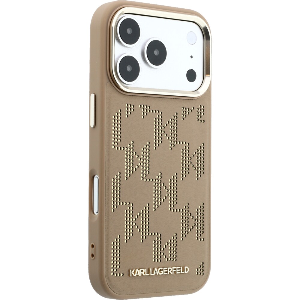 Karl-Lagerfeld-PU-Perforated-Monogram-MagSafe-kryt-iPhone-17-Pro-Max-bezovy