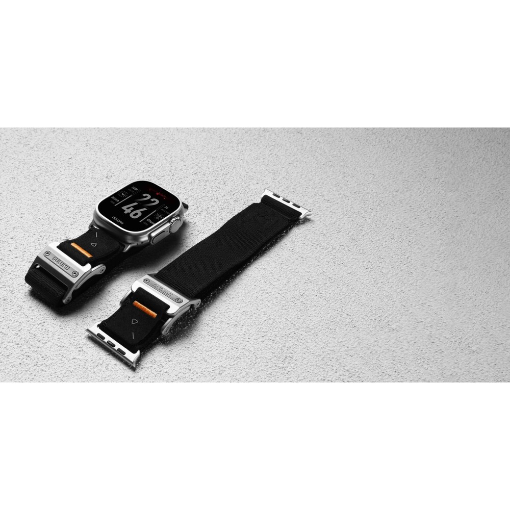 Aulumu-A11-Mag-Buckle-Slim-reminek-Apple-Watch-49-46-45-44-42mm-Silver-Buckle-Black-Strap
