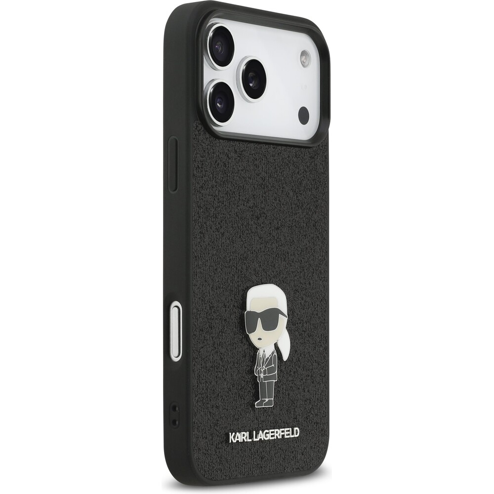 Karl-Lagerfeld-Fixed-Glitter-Metal-Ikonik-kryt-iPhone-17-Pro-Max-cerny