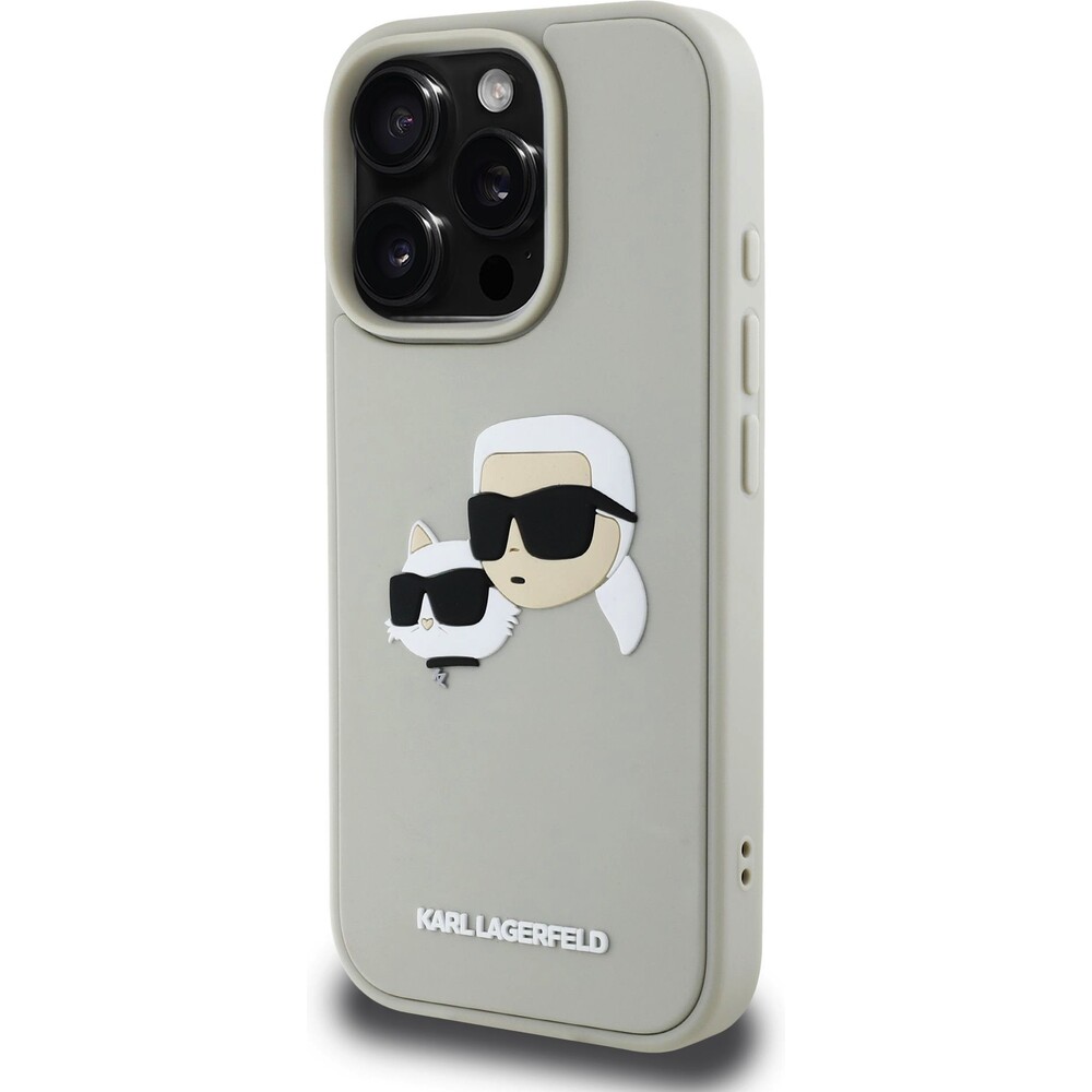 Karl-Lagerfeld-3D-Rubber-Double-Heads-kryt-iPhone-16-Pro-bezovy
