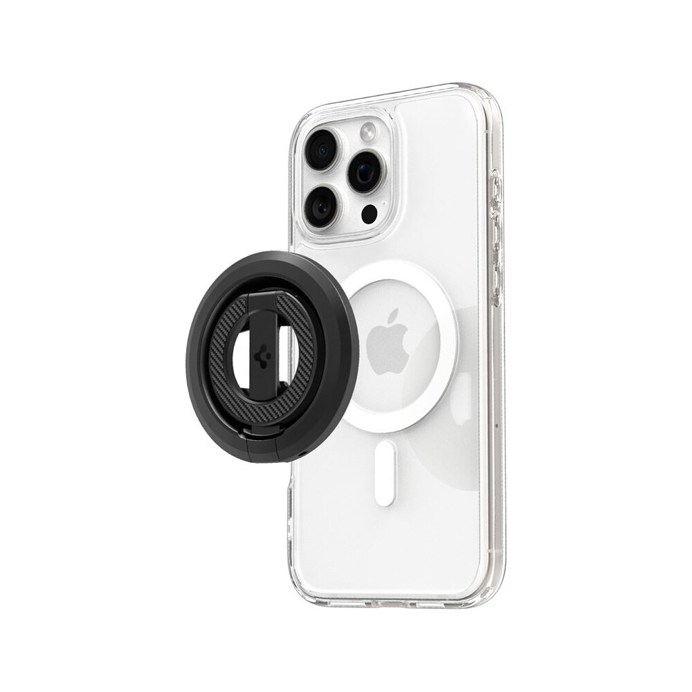 Spigen-O-Mag-Magnetic-Phone-Holder-MagSafe-stojanek-cerny
