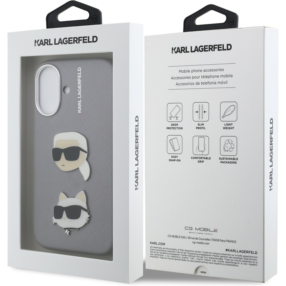 Karl-Lagerfeld-Grained-PU-K-CH-Heads-kryt-iPhone-16-sedy