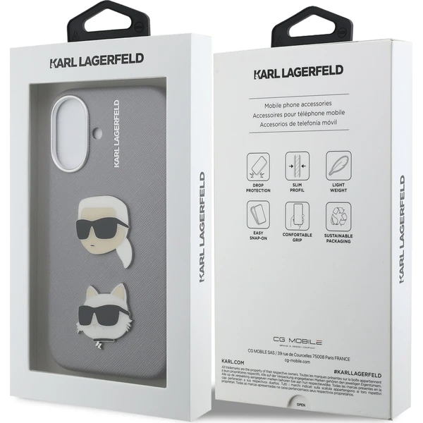 Karl-Lagerfeld-Grained-PU-K-CH-Heads-kryt-iPhone-16-sedy