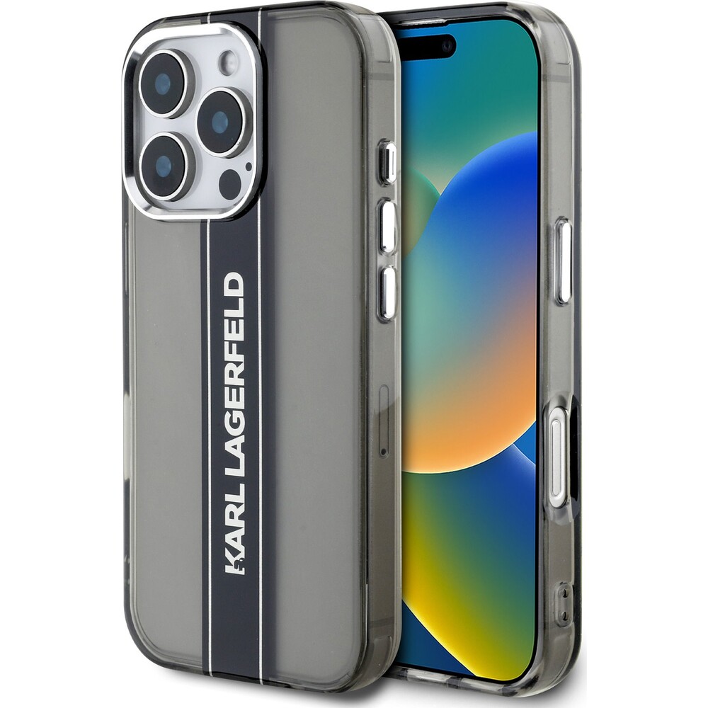 Karl-Lagerfeld-IML-Stripe-Logo-kryt-iPhone-16-Pro-Max-cerny