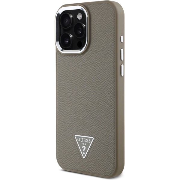 Guess-PU-Grained-Triangle-Logo-kryt-pro-iPhone-16-Pro-Max-hnedy