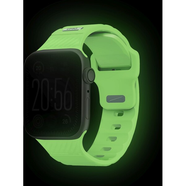 UNIQ-Stride-FKM-Rubber-vodeodolny-reminek-Apple-Watch-41-40-38mm-bily-svitici