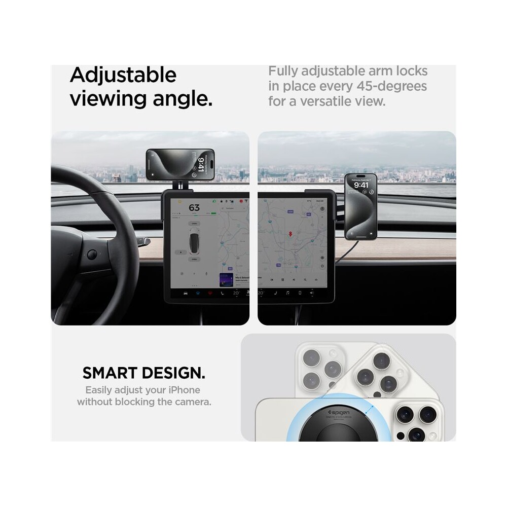 Spigen-Tesla-TapLock-MagSafe-Car-Mount-Charger-Qi2-drzak-s-nabijenim-cerny