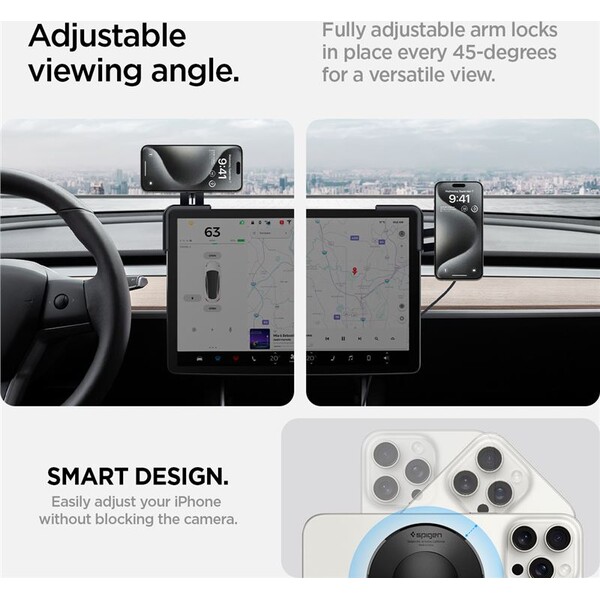 Spigen-Tesla-TapLock-MagSafe-Car-Mount-Charger-Qi2-drzak-s-nabijenim-cerny