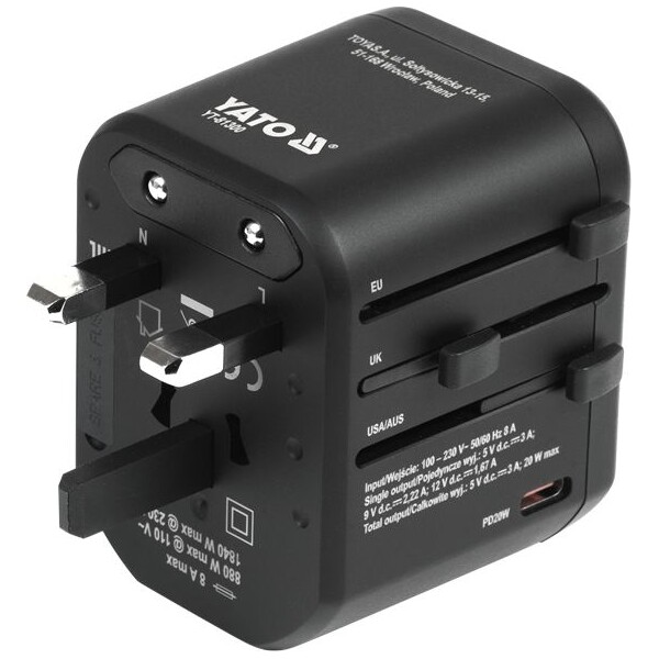Vasco-Yato-univerzalni-cestovni-adapter-PD-USB-C-QC3-0-USB-A-