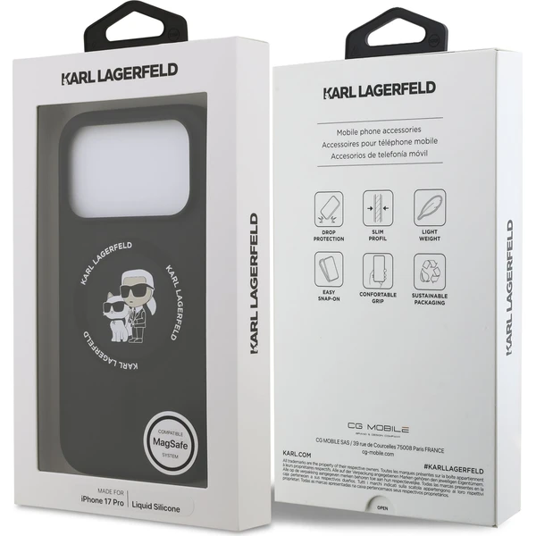 Karl-Lagerfeld-Liquid-Silicone-Karl-and-Choupette-MagSafe-kryt-iPhone-17-Pro-cerny