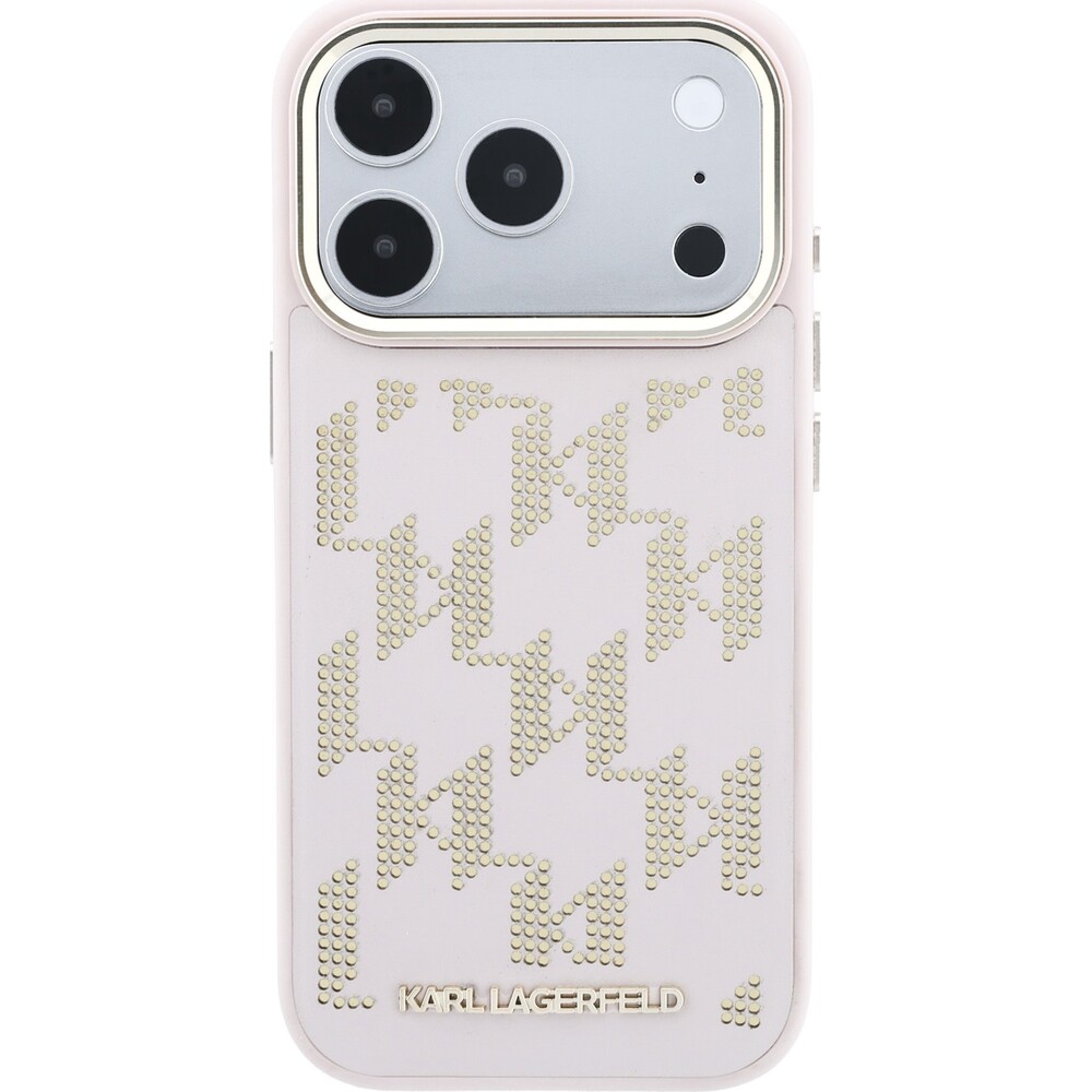 Karl-Lagerfeld-PU-Perforated-Monogram-MagSafe-kryt-iPhone-17-Pro-ruzovy