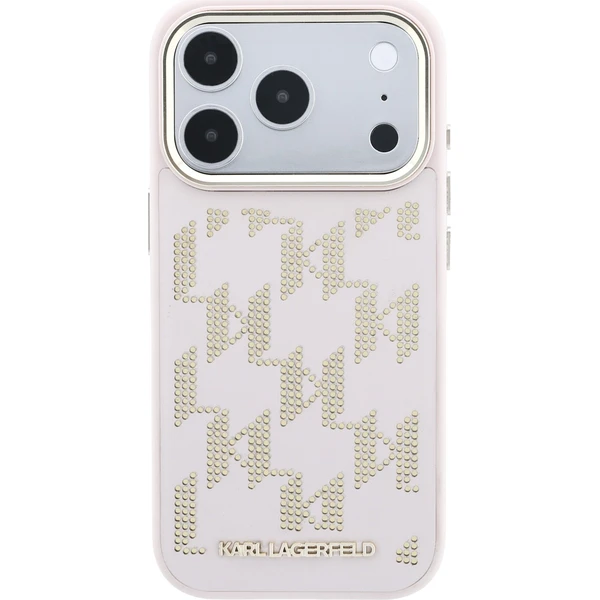Karl-Lagerfeld-PU-Perforated-Monogram-MagSafe-kryt-iPhone-17-Pro-ruzovy