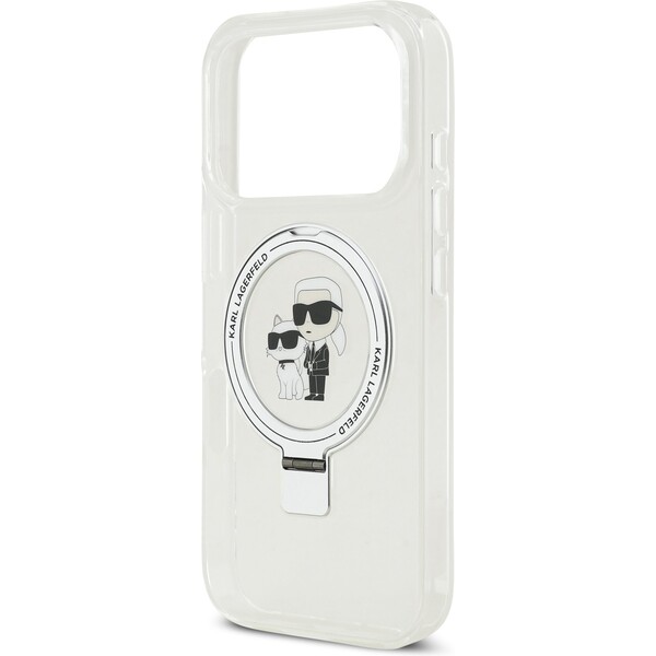 Karl-Lagerfeld-Ringstand-Karl-and-Choupette-MagSafe-kryt-iPhone-17-Pro-bily