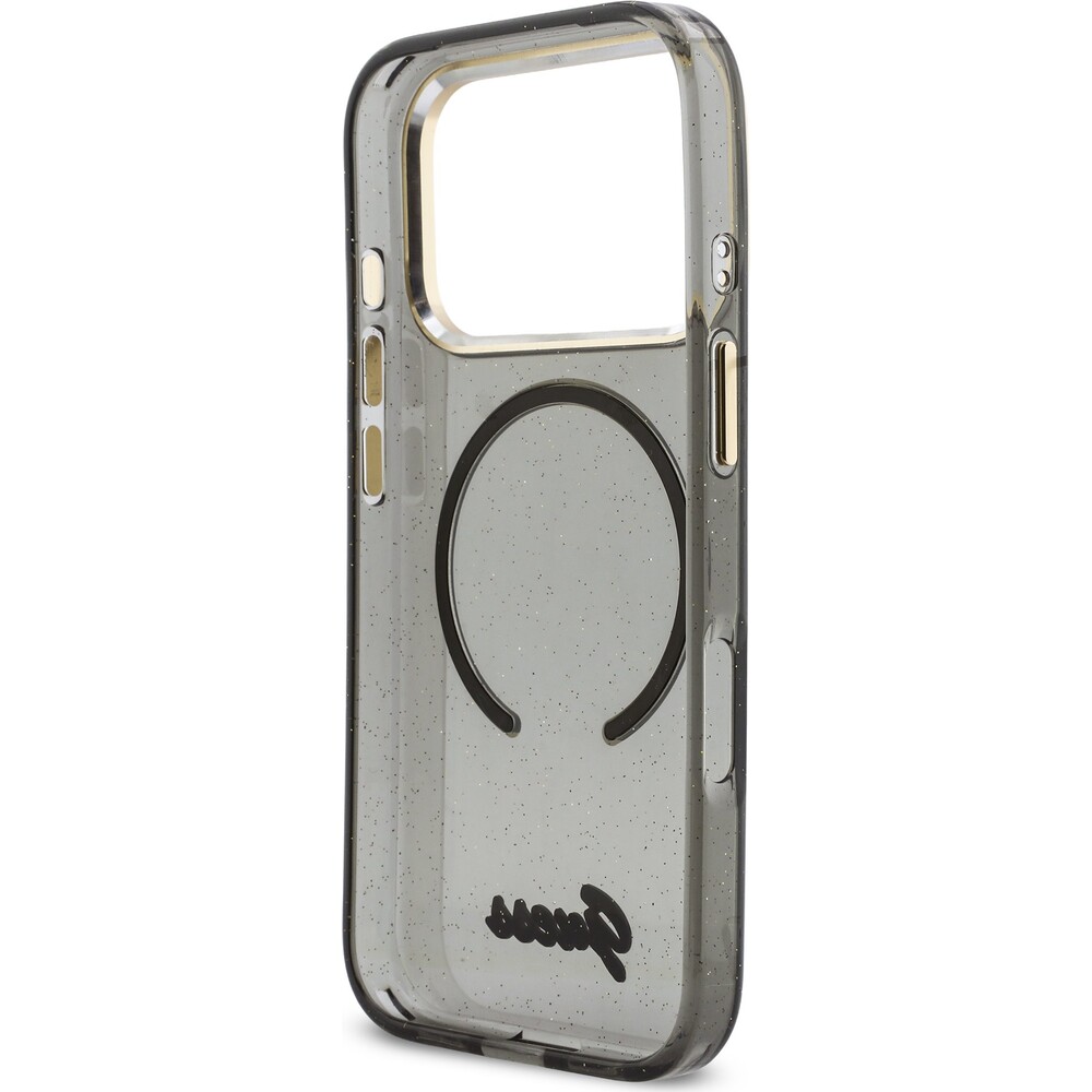 Guess-IML-Glitter-Script-Strap-MagSafe-kryt-iPhone-17-Pro-cerny