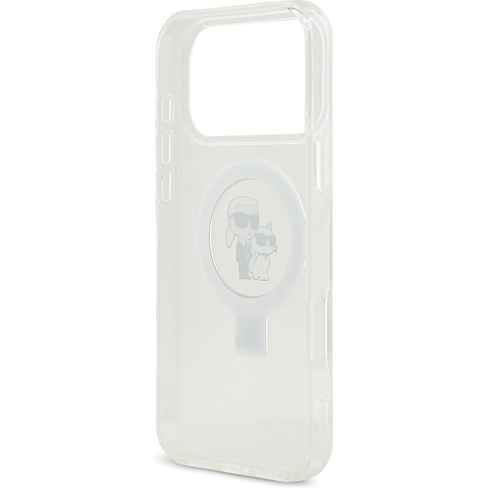 Karl-Lagerfeld-Ringstand-Karl-and-Choupette-MagSafe-kryt-iPhone-17-Pro-Max-bily