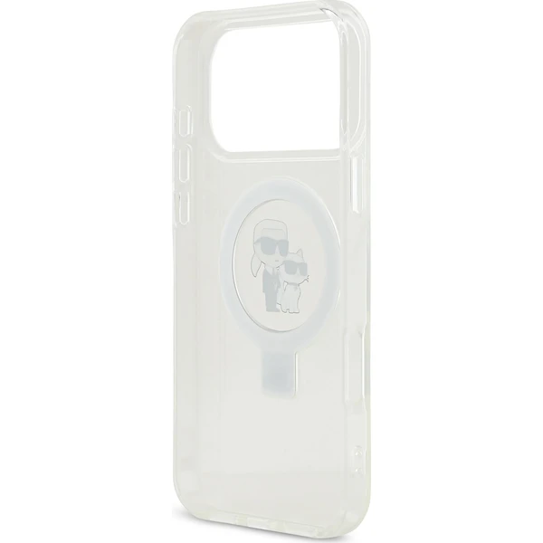 Karl-Lagerfeld-Ringstand-Karl-and-Choupette-MagSafe-kryt-iPhone-17-Pro-Max-bily