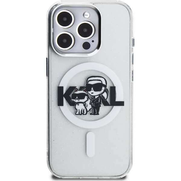 Karl-Lagerfeld-IML-Glitter-Karl-and-Choupette-Sketch-MagSafe-kryt-iPhone-15-Pro-ciry