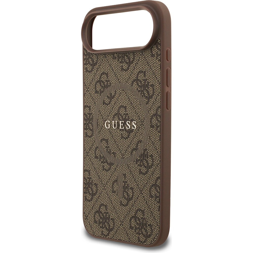 Guess-PU-Leather-4G-Colored-Ring-MagSafe-Zadni-Kryt-pro-iPhone-Air-hnedy